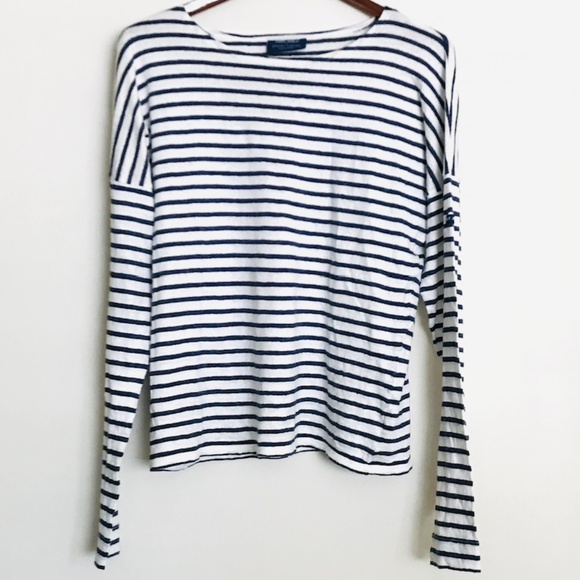 Jenni Kayne X Saint James dark blue Rue Drop Shoulder Tee M - Picture 1 of 6